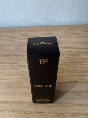 NEW Tom Ford Black & Gold Lip Color Box - 14 Sable Smoke